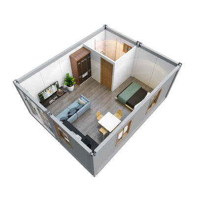 Casas de contenedores modulares portátiles de 20 pies, oficinas en el sitio Casas de contenedores prefabricadas
