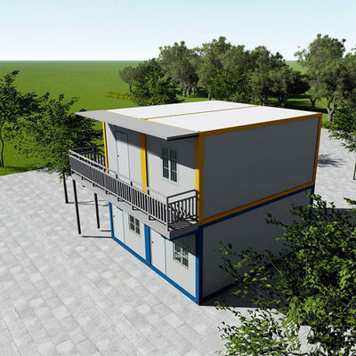 Casa de contenedores de paquetes planos con estructura de acero modular y pequeña.