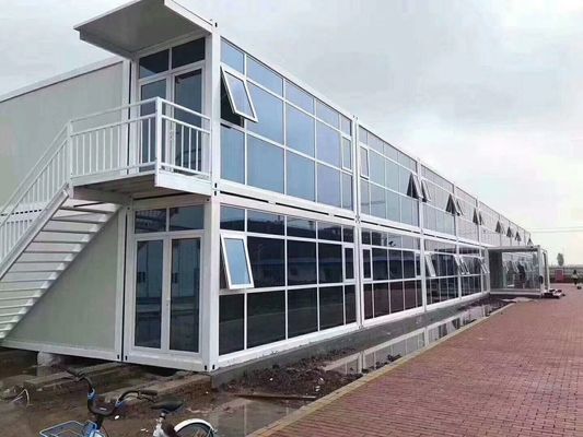 Casa de contenedores desmontable de lujo Modular de vidrio de madera vivienda pequeña casas prefabricadas
