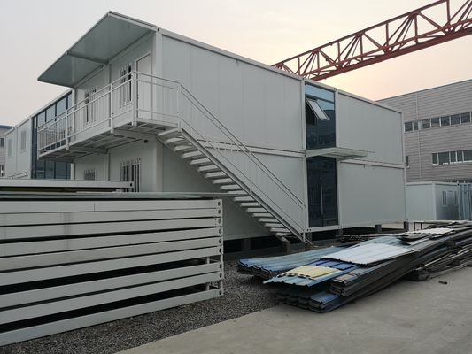 Casas de contenedores de almacenamiento prefabricadas modulares Antisísmicas Casas de dos pisos