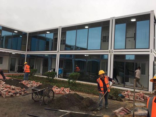 Resistente al viento Flat Pack Sitio Cabinas Desmontables 20 pies Oficina Casa de contenedores