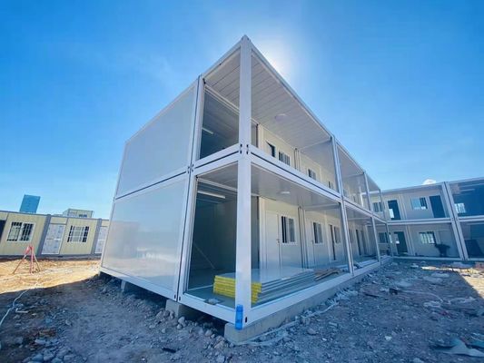 Resistencia al viento Contenedor de envío con paquete plano Casas de acero Casa móvil prefabricada