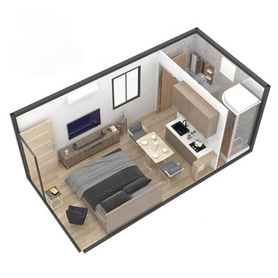 BOX SPACE 20ft 40ft rápido montaje barato apartamento estudiantil con baño para reventa y alquiler