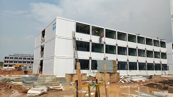 BOX SPACE Prefabricados totalmente equipados Casas portátiles con pared de vidrio apilada Contenedor Casa hotelera prefabricada