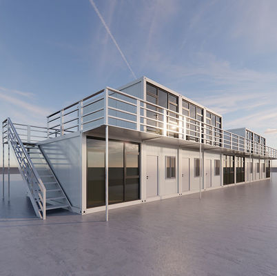 Casa de contenedores de envío prefabricada de 20 pies 40 pies Luxo Casas modulares prefabricadas Modular Casa de vidrio prefabricada