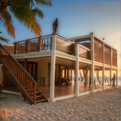 Casas modulares portátiles en la orilla del mar Casas de contenedores prefabricadas Casa móvil con 2 dormitorios