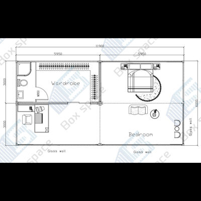 1 dormitorio Contenedor hogar China 20 pies de expansión plegable Contenedor casa de casas plegables 20 pies con baño