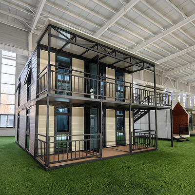 3 habitaciones Casa prefabricada con sala de estar y baño Villas casas prefabricadas moderno diseño de lujo en acero